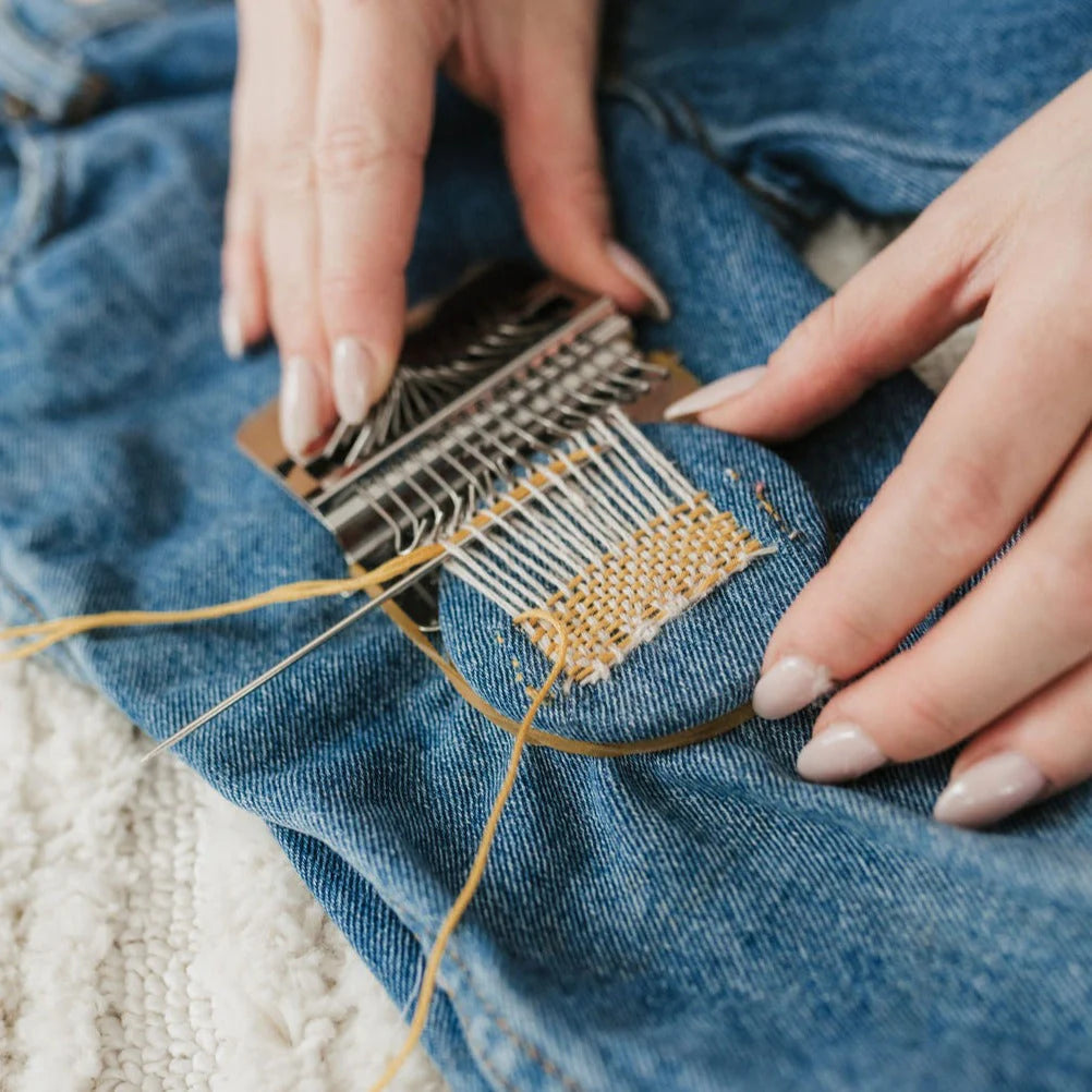 Knits.fi Mending Tool - Weaving Frame for Visible Mending & Repair | Maruchi Fibres