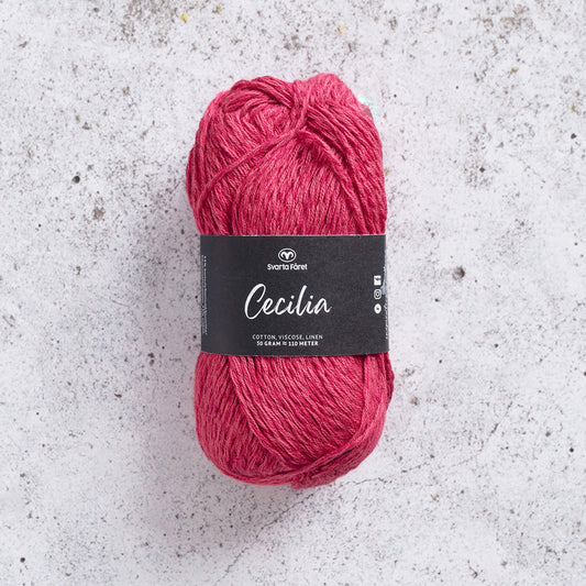 Svarta Fåret Cecilia Raspberry Red (045) Summer DK Yarn in Cotton, Viscose and Linen