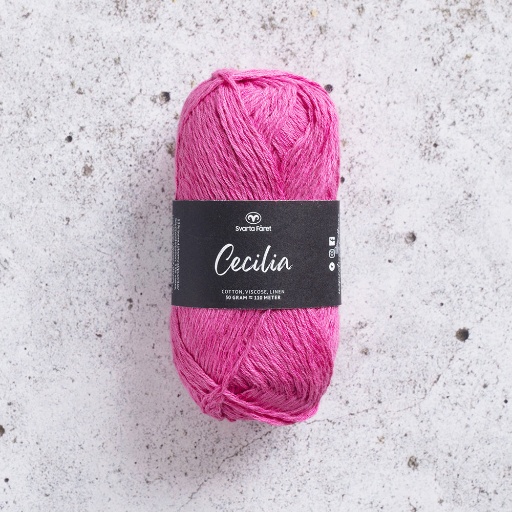 Svarta Fåret Cecilia Hot Fuchsia (048) Summer DK Yarn in Cotton, Viscose and Linen