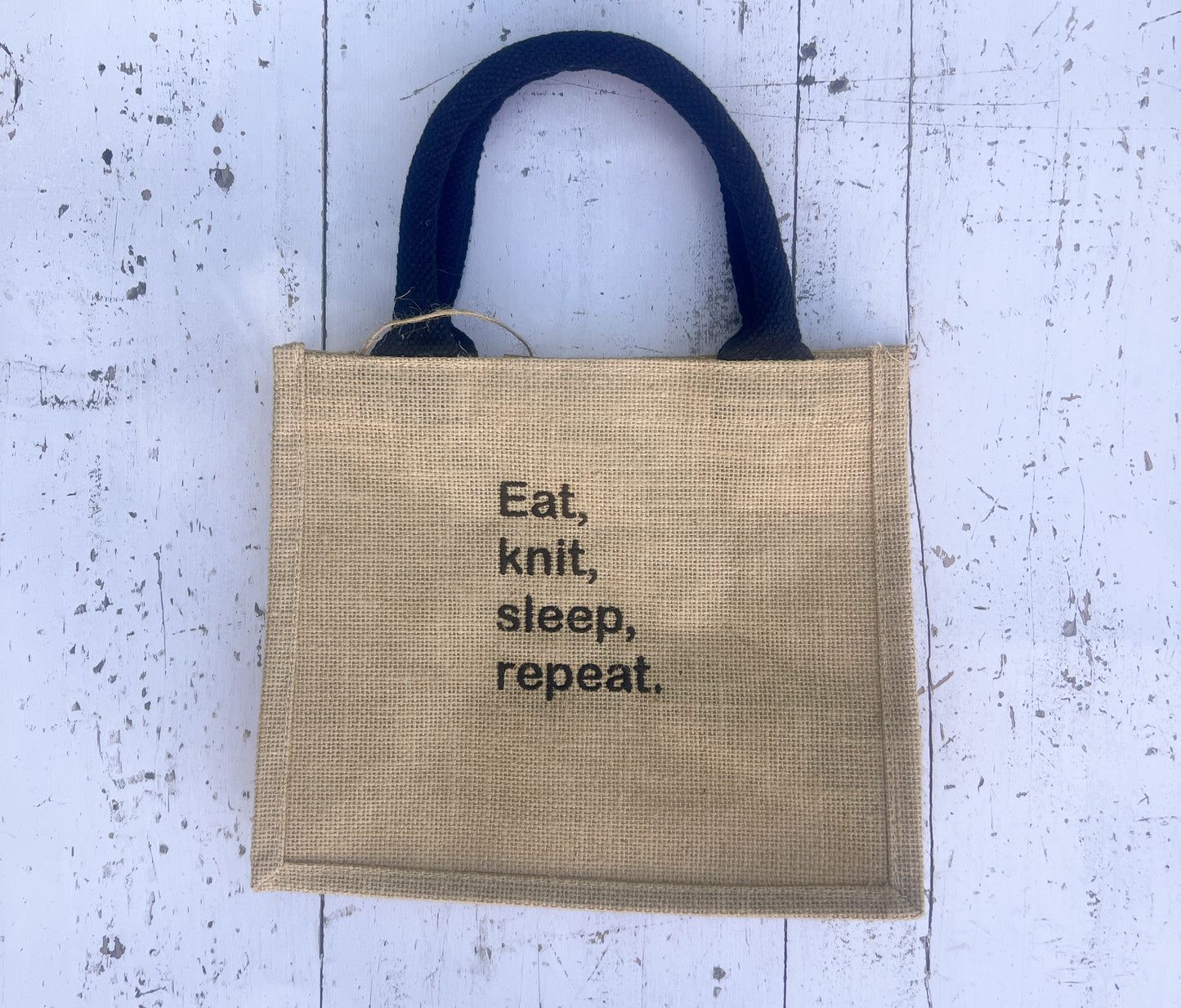 Project bag "Eat, knit, sleep, repeat" (large)