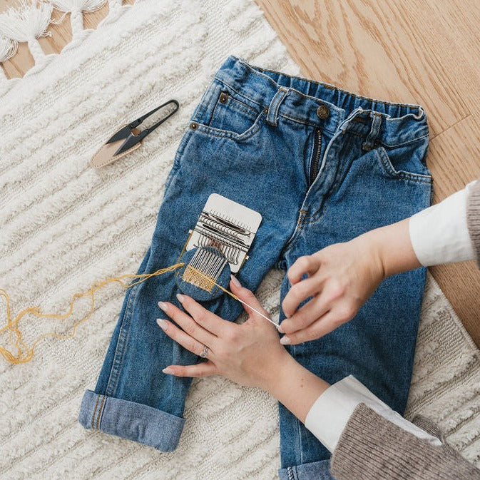 Knits.fi Mending Tool - Weaving Frame for Visible Mending & Repair | Maruchi Fibres