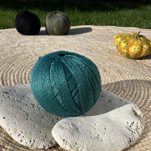 Casasol Bambu M Petrol 100% Organic Bamboo Yarn, Fingering Weight | Maruchi Fibres