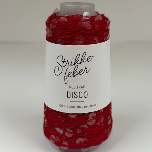 Strikkefeber Disco Red with transparent sequins (1624)