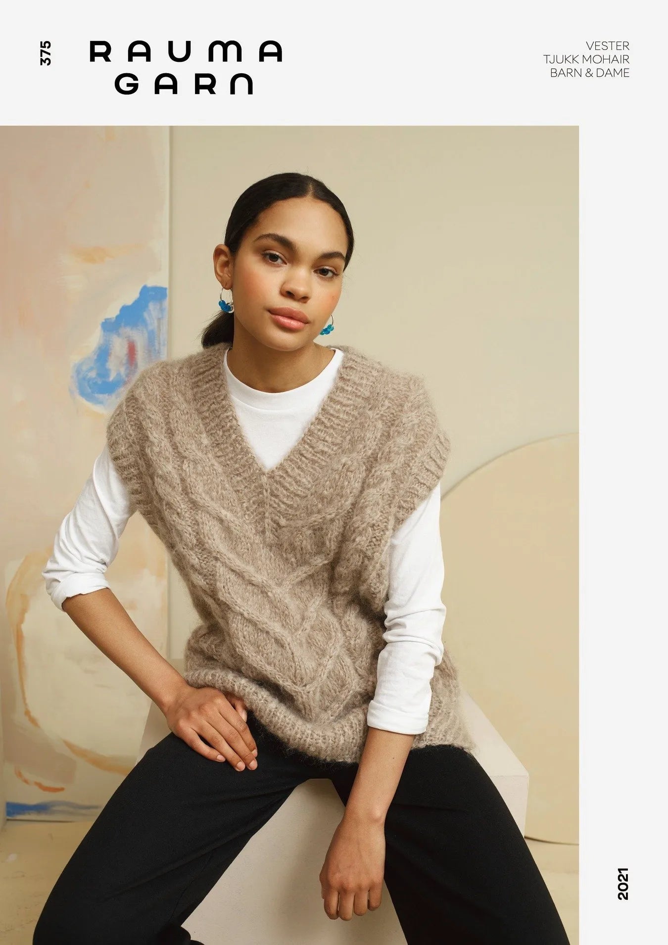 HEFTE 375 Vester Tjukk Mohair Barn & Dame