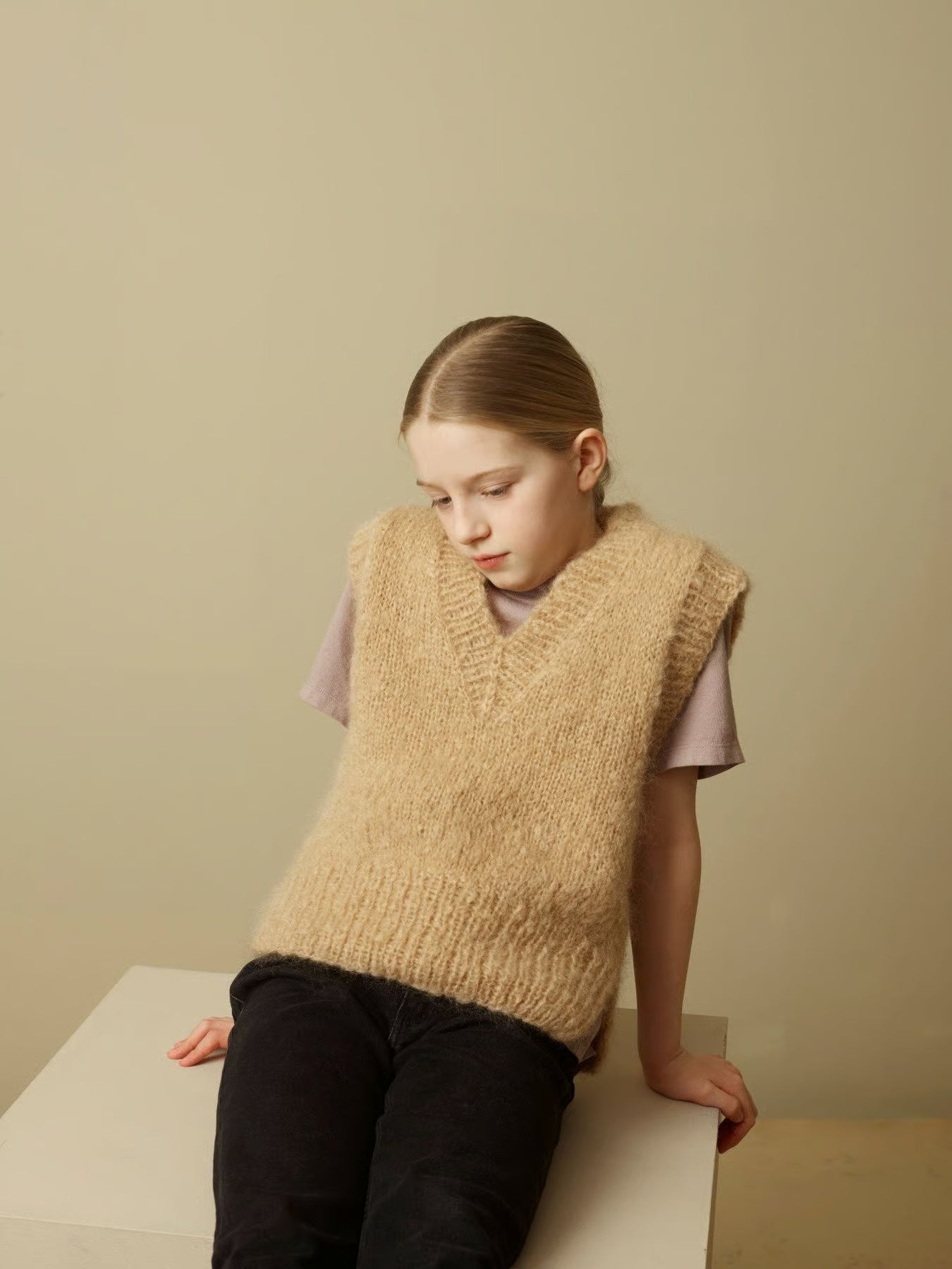 HEFTE 375 Vester Tjukk Mohair Barn & Dame