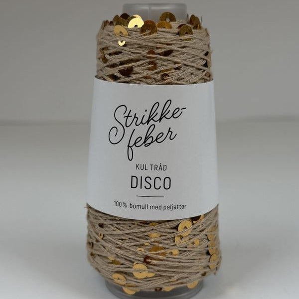 Strikkefeber Disco Beige with golden sequins (1524)