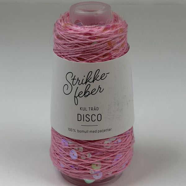 Strikkefeber Disco Pink with transparent rainbow sequins (1233)